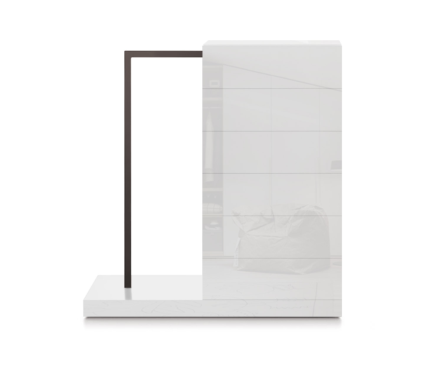 Novamobili Hochkommode Easy6 + Garderobe links B54cm glanz weiß400