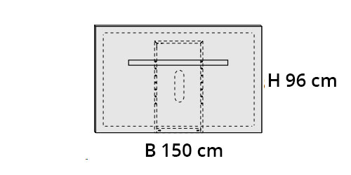 B 150 cm / H 96 cm