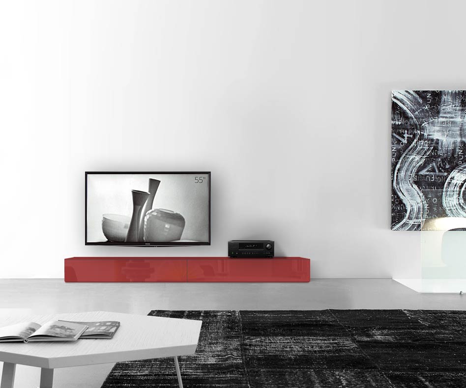 /Design Lowboard Boden B240 H27 glanz rot /Design Lowboard Boden B240 H27 glanz rot