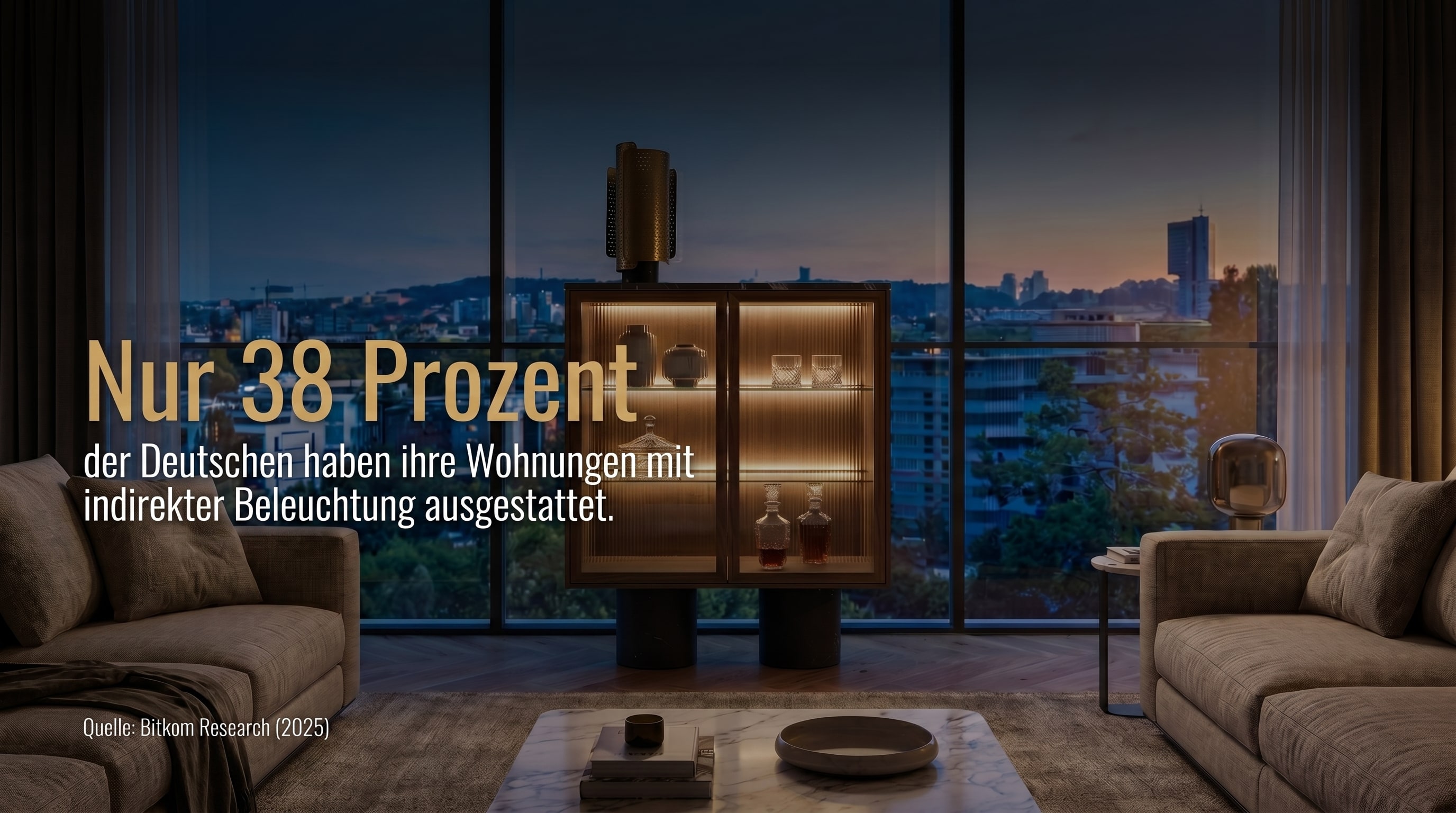 38 Prozent – der Deutschen haben ihre Wohnungen mit smarten Lampen oder Leuchten ausgestattet