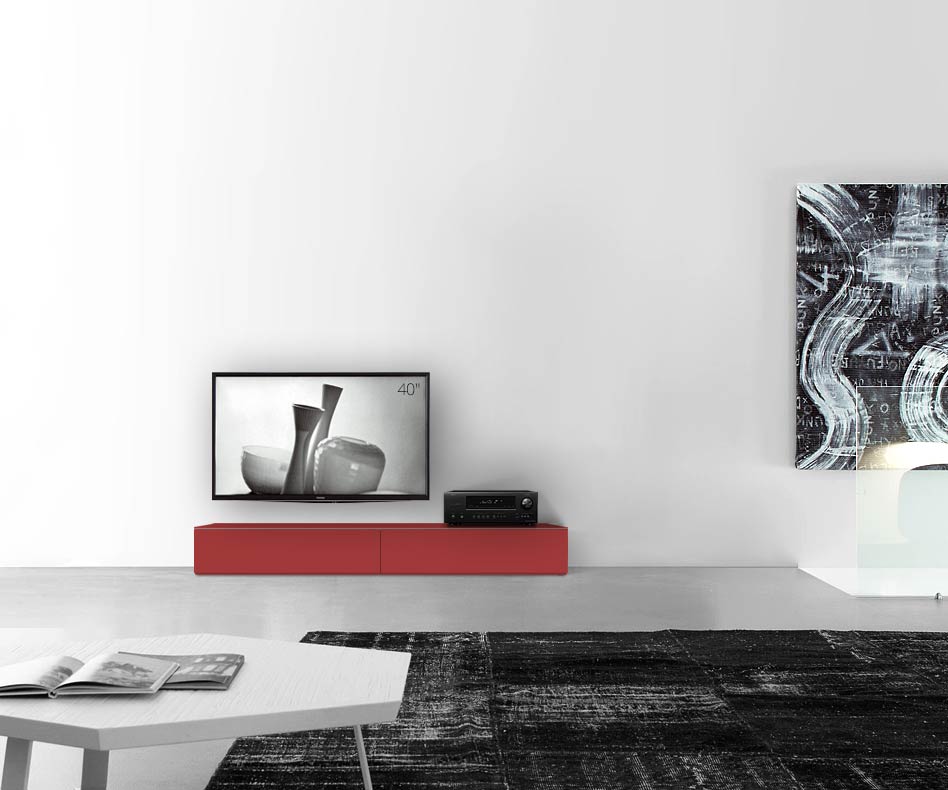 /Design Lowboard Boden B180 H27 matt rot /Design Lowboard Boden B180 H27 matt rot