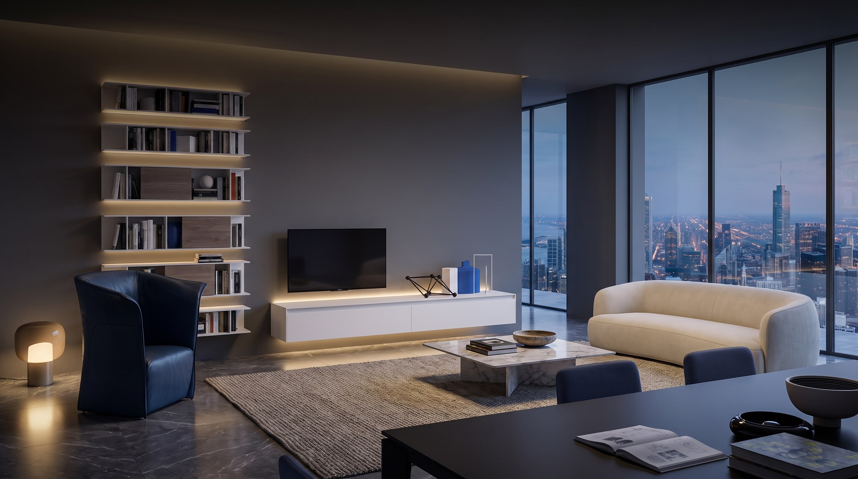 Schwebendes TV-Board integrieren: Clevere Techniklösungen im Wohnzimmer mit dem Novamobili Reverse