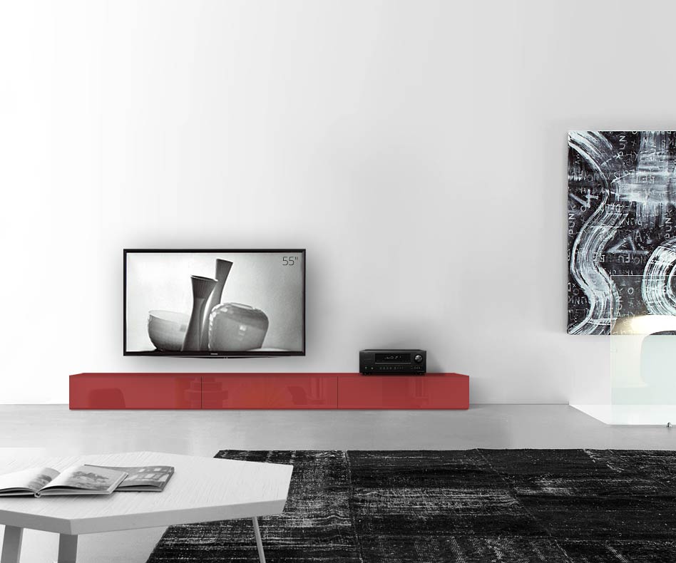 /Design Lowboard Boden B270 H27 glanz rot /Design Lowboard Boden B270 H27 glanz rot