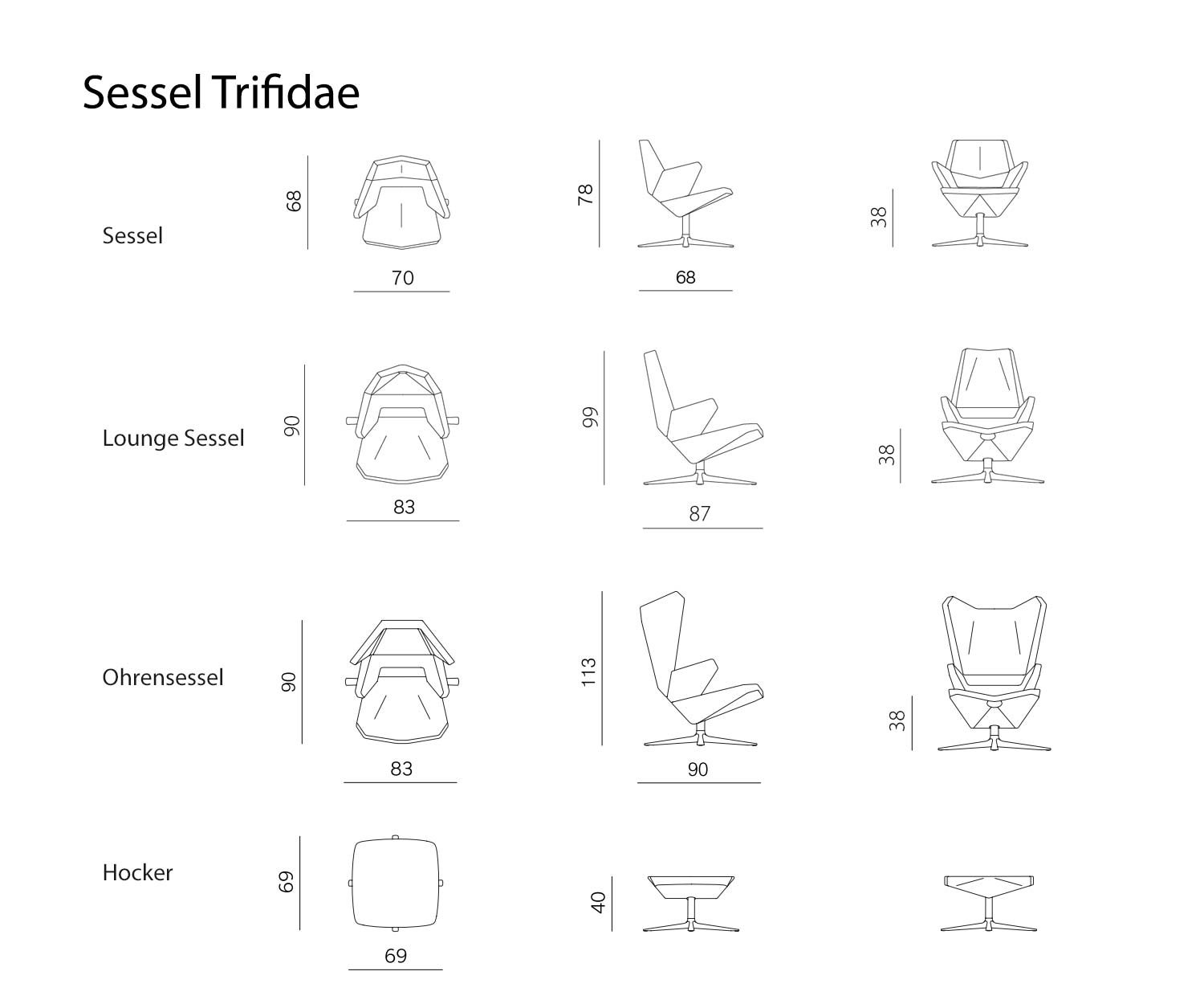 Prostoria Sessel Trifidae Kollektion Maße Größen Skizze Größenangaben Prostoria Sessel Trifidae Kollektion Maße Größen Skizze Größenangaben