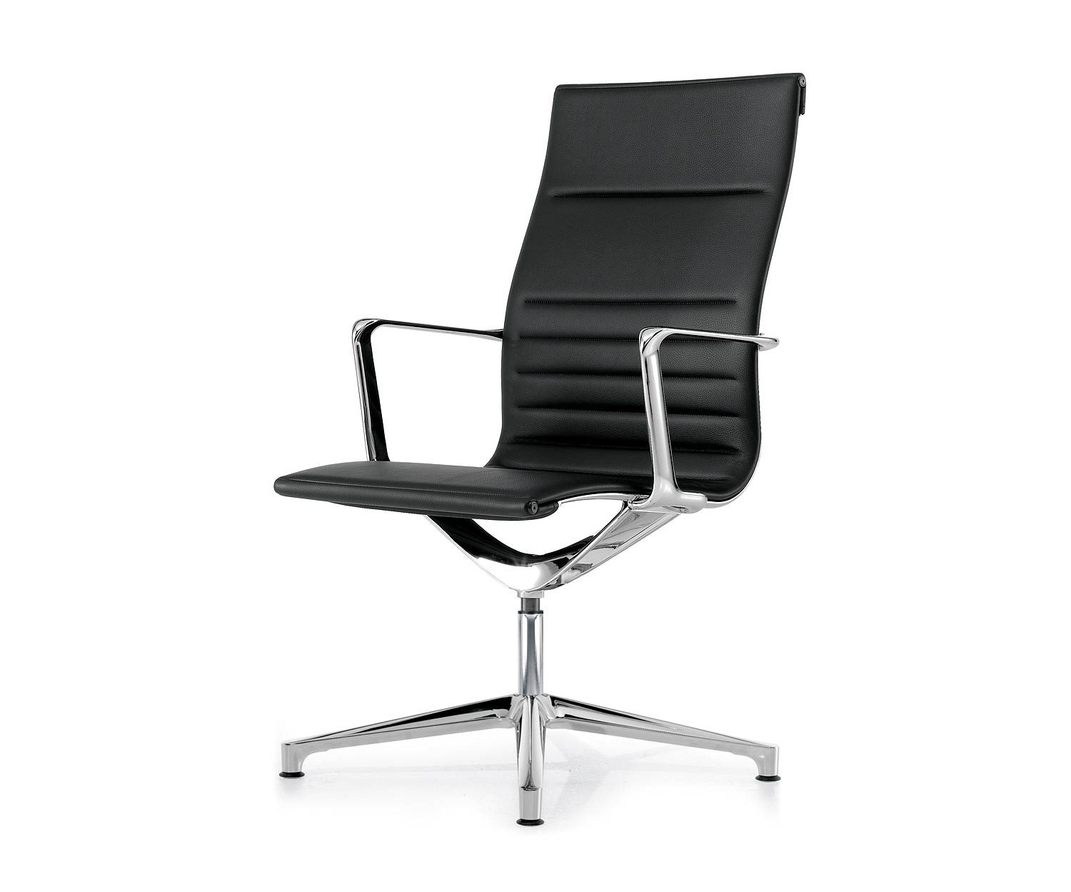 ICF Una Chair Managment Bürostuhl Design Drehstuhl 4 Arm ohne Rollen H58 cm mit Leder Leder Schwarz 901 ICF Una Chair Managment Bürostuhl Design Drehstuhl 4 Arm ohne Rollen H58 cm mit Leder Leder Schwarz 901