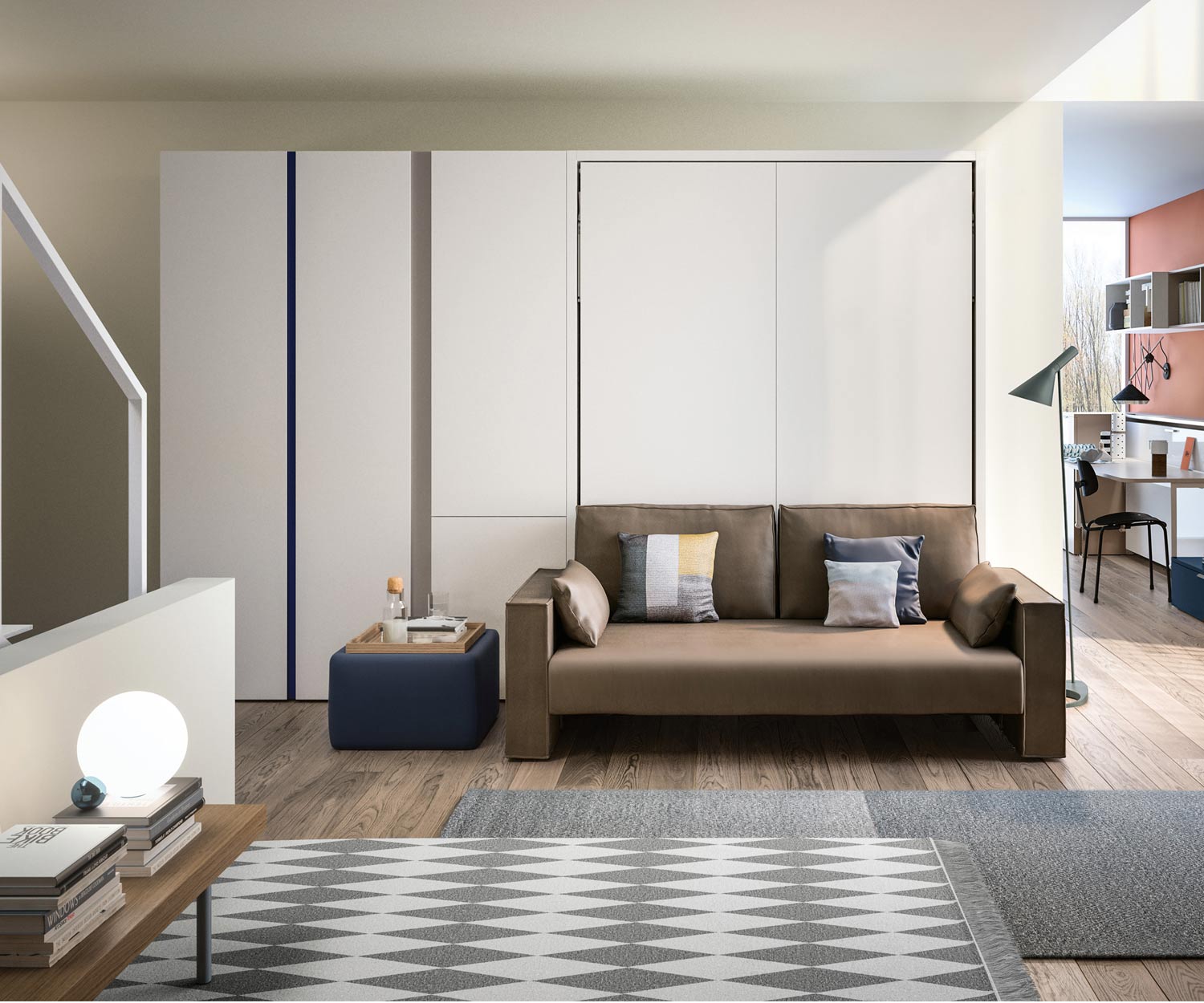 Exklusives Clei Penelope 2 Design Schrankbett mit Sofa