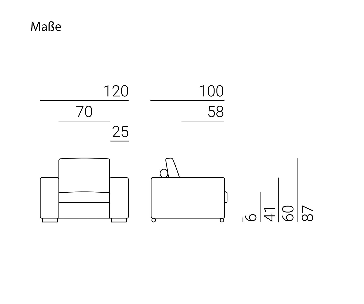 Jack Sofa von Marelli Größen Skizze Jack Sofa von Marelli Größen Skizze