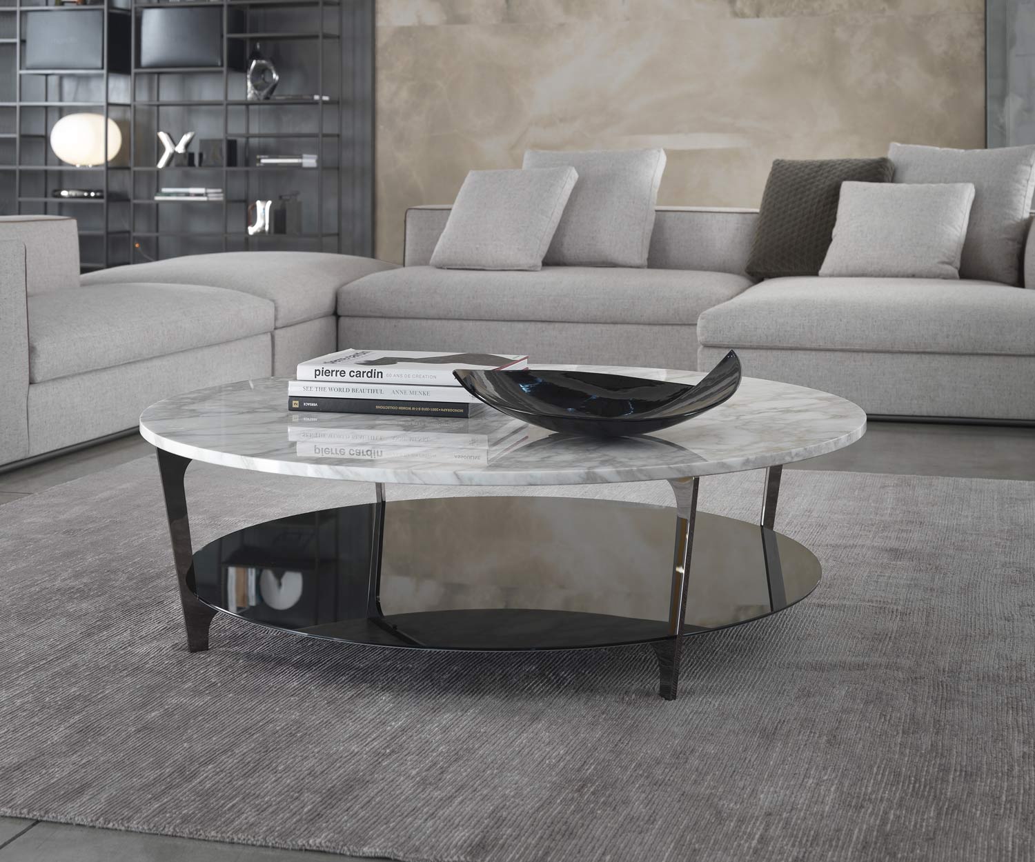 Marelli Couchtisch Tab im Detail mit runder Tischplatte Marelli Couchtisch Tab im Detail mit runder Tischplatte