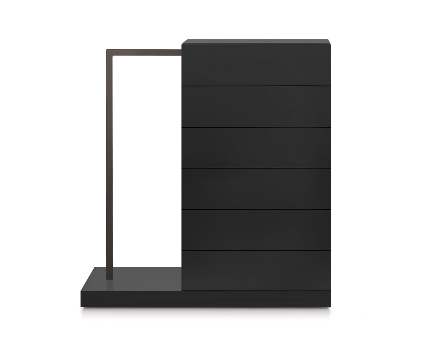 Novamobili Hochkommode Easy6 + Garderobe links B64cm matt schwarz318