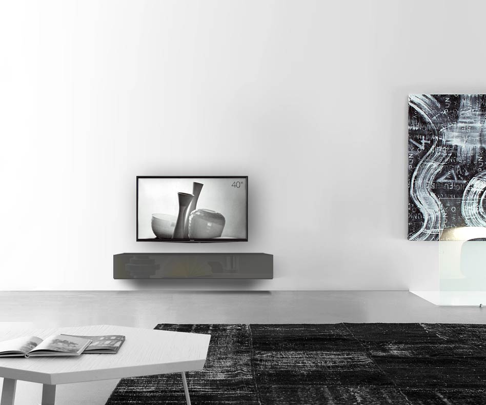 /Design Lowboard Wand B150 H25 5 glanz dunkelgrau /Design Lowboard Wand B150 H25 5 glanz dunkelgrau