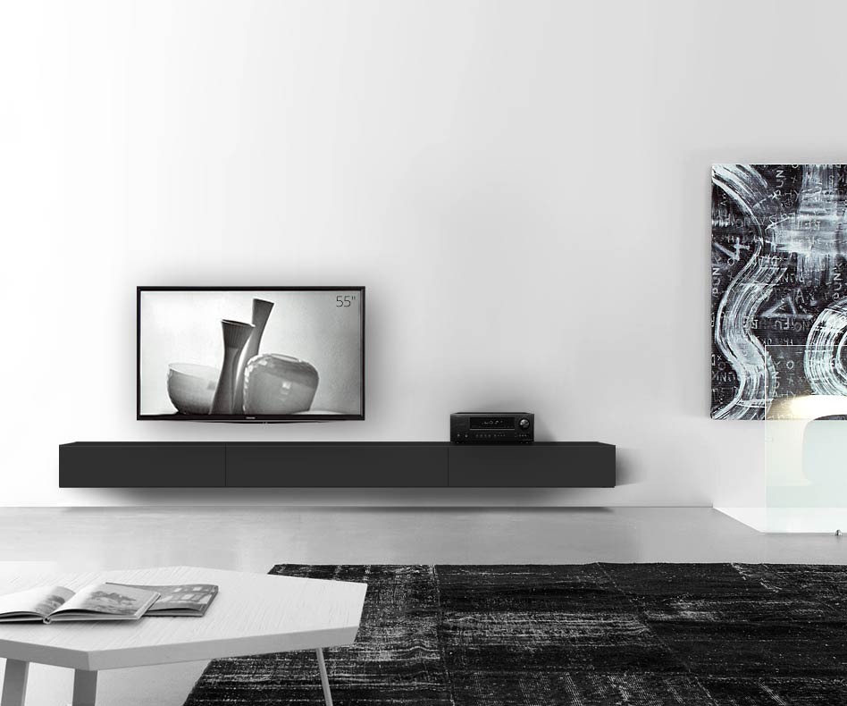 /Design Lowboard Wand B300 H25 5 matt schwarz /Design Lowboard Wand B300 H25 5 matt schwarz