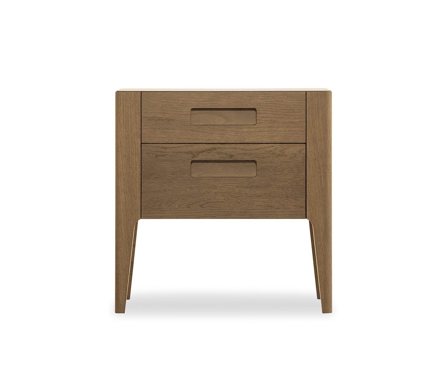 Designer Nachttisch Giotto 2 Schubladen Eiche Miele furniert Designer Nachttisch Giotto 2 Schubladen Eiche Miele furniert