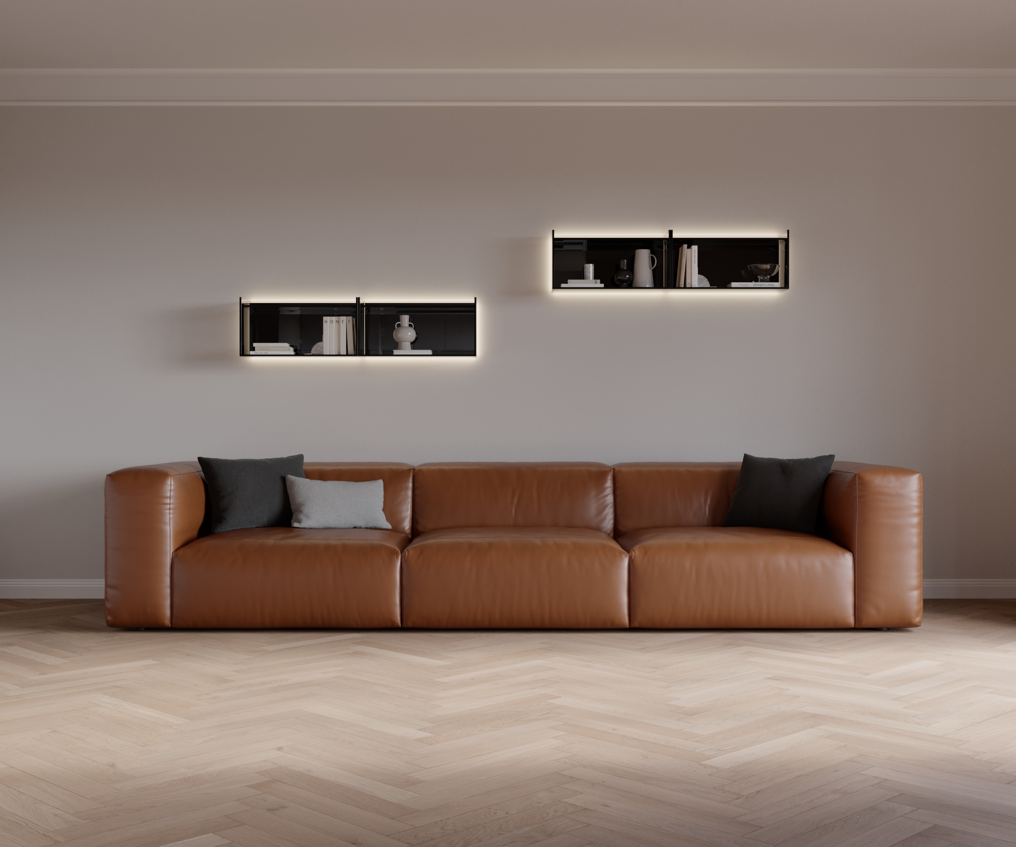 Cloud 3 Sitzer Leder Devina Cognac