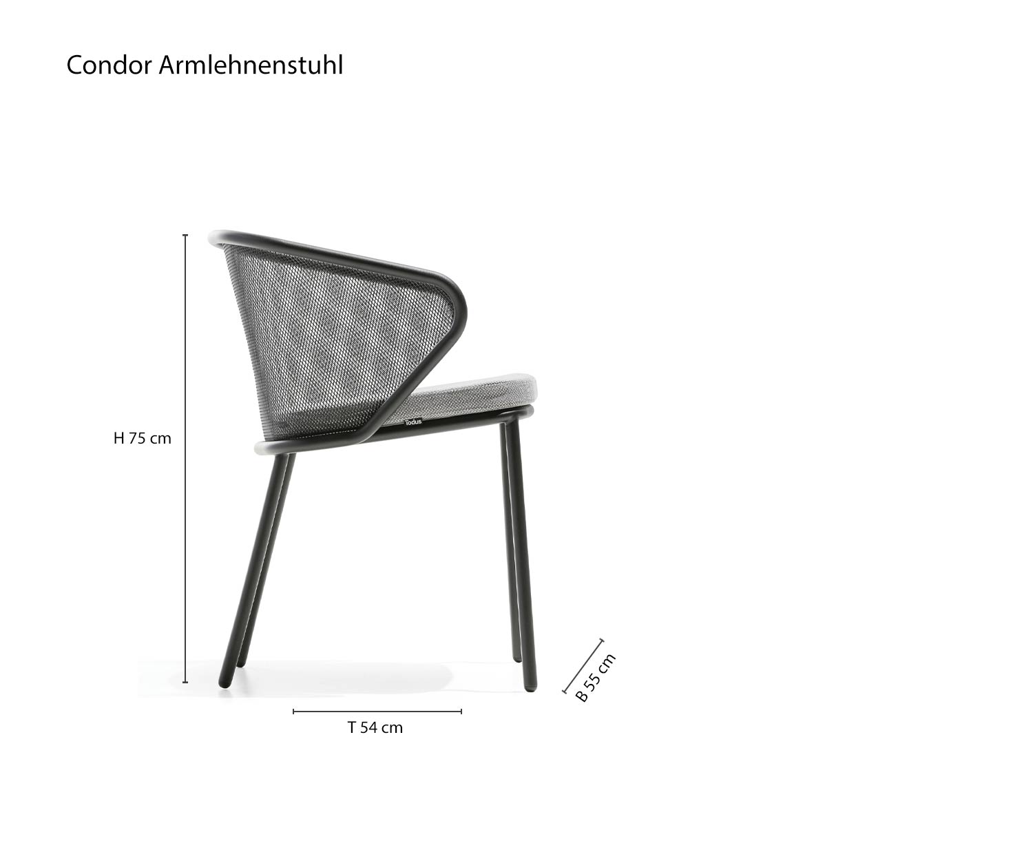Designer Armlehnenstuhl Condor von Todus Maße Skizze Größen Größenangaben Designer Armlehnenstuhl Condor von Todus Maße Skizze Größen Größenangaben
