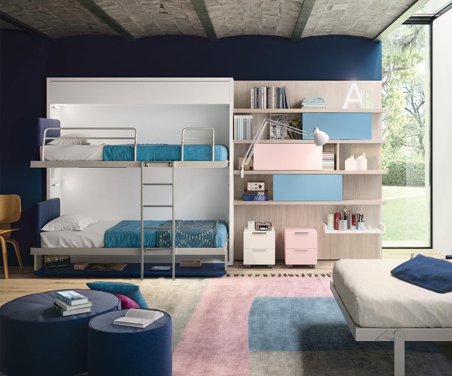 Hochwertiges Clei Kali Duo 1943/2200 Kinderzimmer Etagenbett für Wandmontage Hochwertiges Clei Kali Duo 1943/2200 Kinderzimmer Etagenbett für Wandmontage