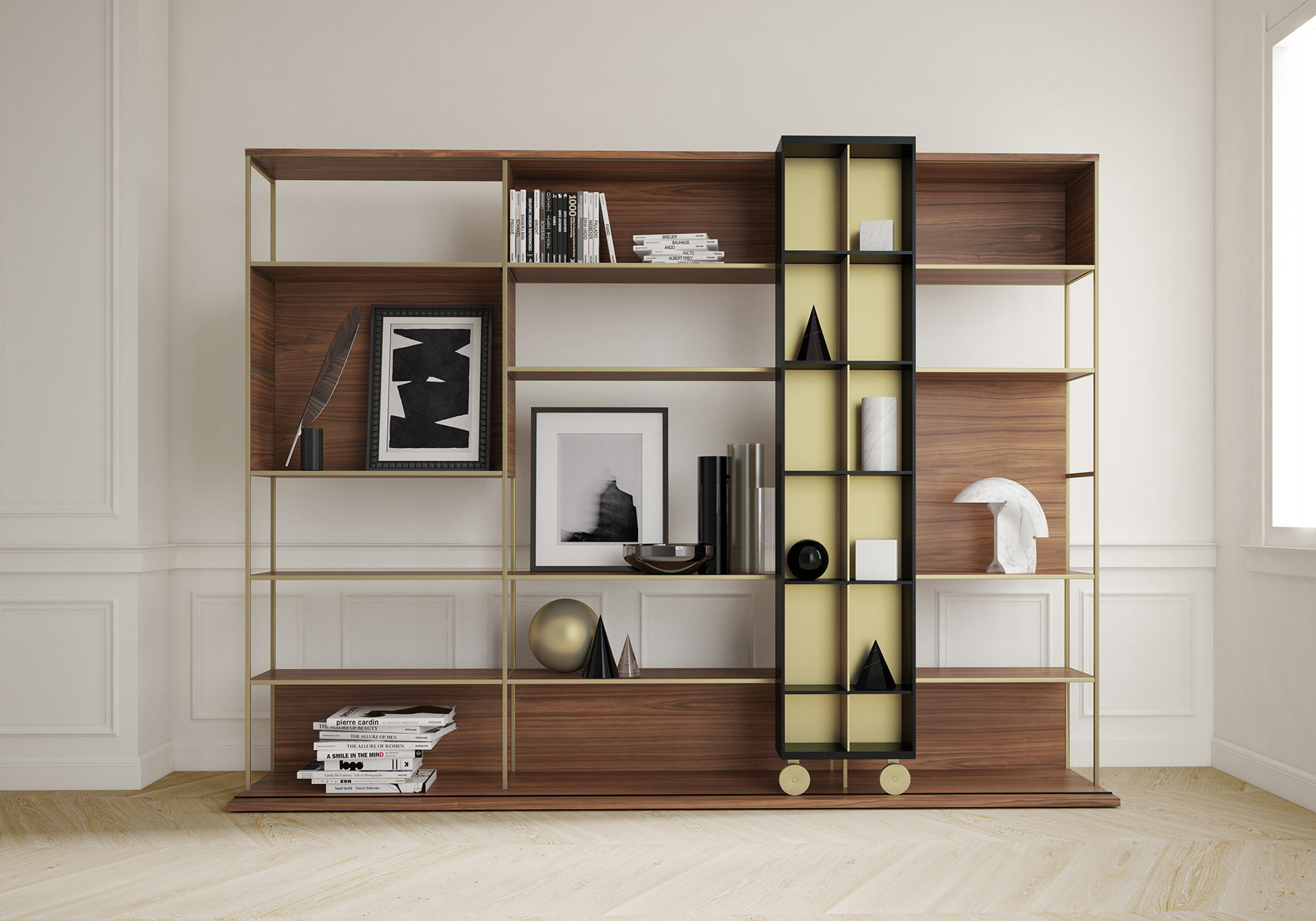 Wohnzimmer mit großzügigem Standregal Wohnzimmer mit großzügigem Standregal