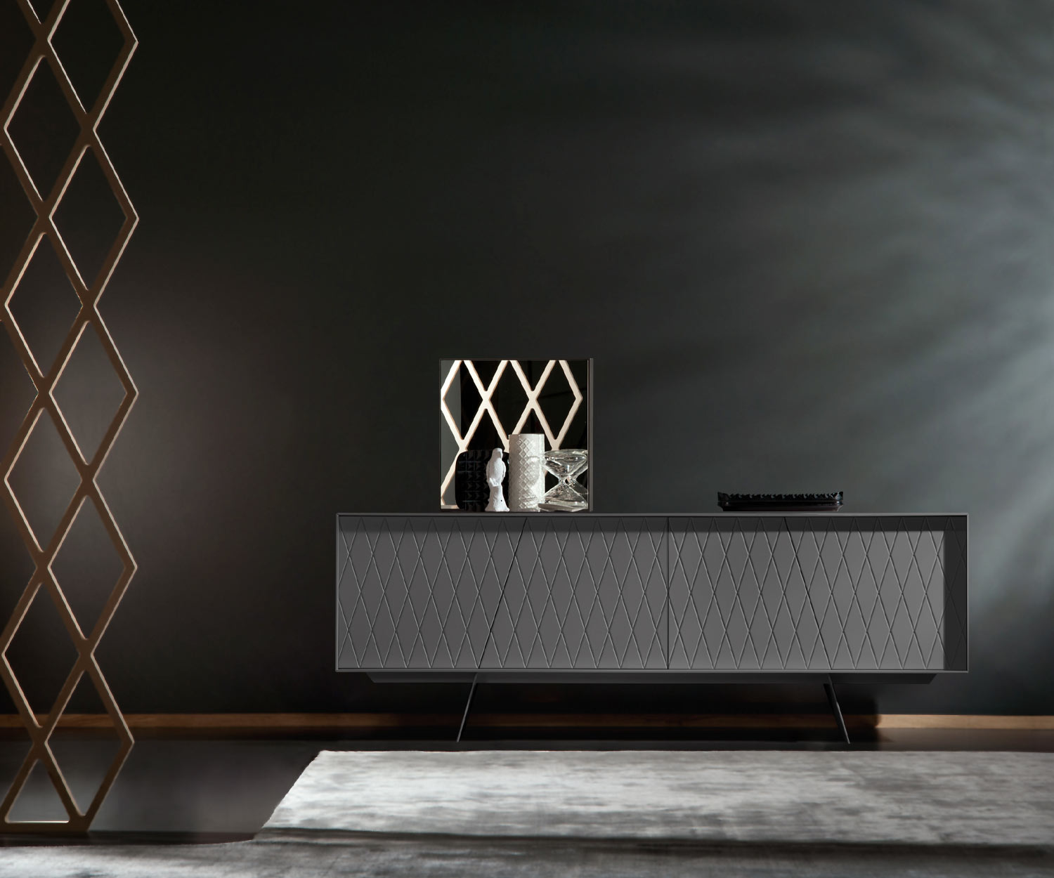 al2 e klipse 003 Sideboard Breite 200 cm Korpus Dunkelgrau