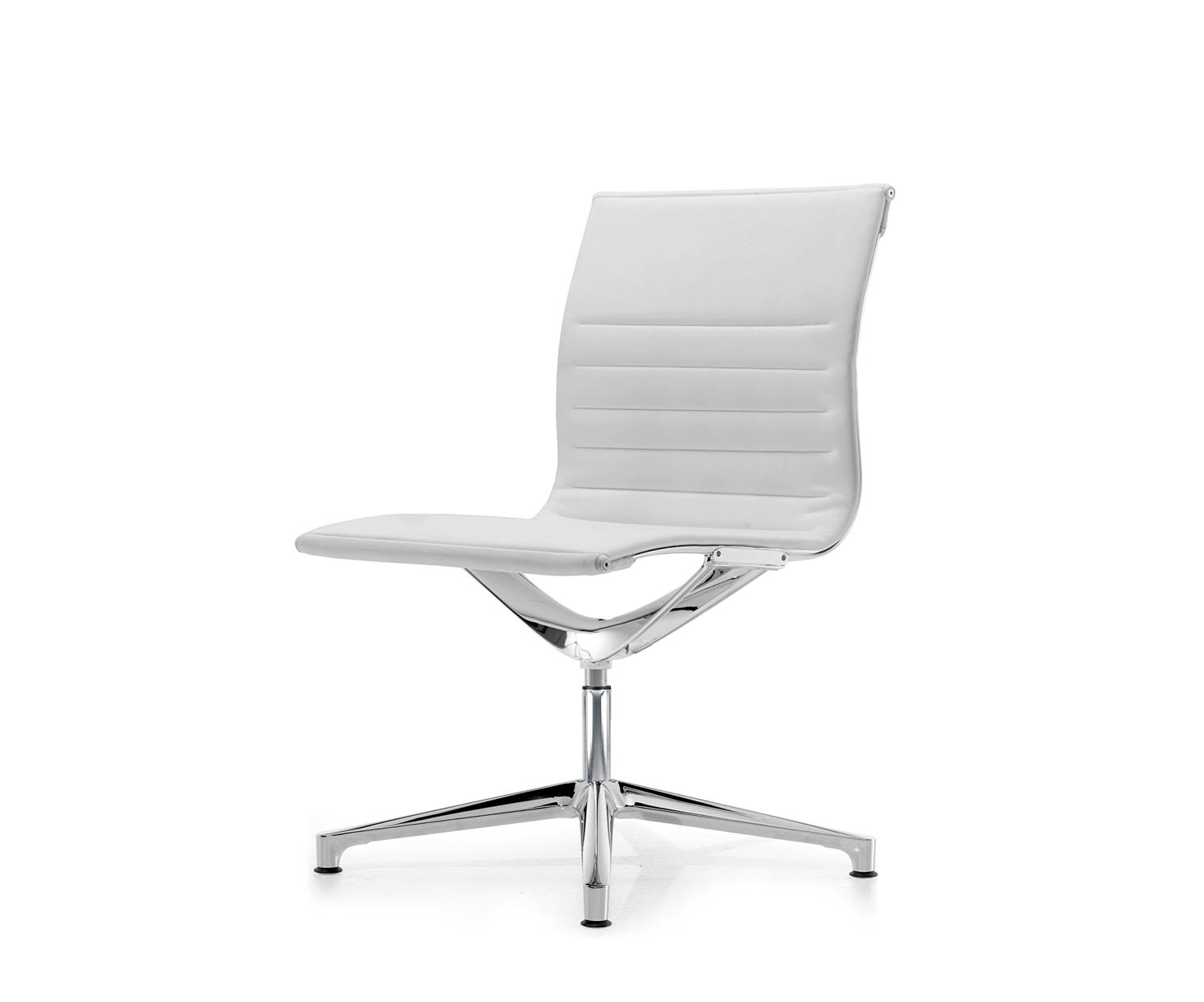 ICF Una Chair Managment Bürostuhl Design Drehstuhl 4 Arm ohne Rollen H42 cm ohne Leder Leder Weiß 915 ICF Una Chair Managment Bürostuhl Design Drehstuhl 4 Arm ohne Rollen H42 cm ohne Leder Leder Weiß 915