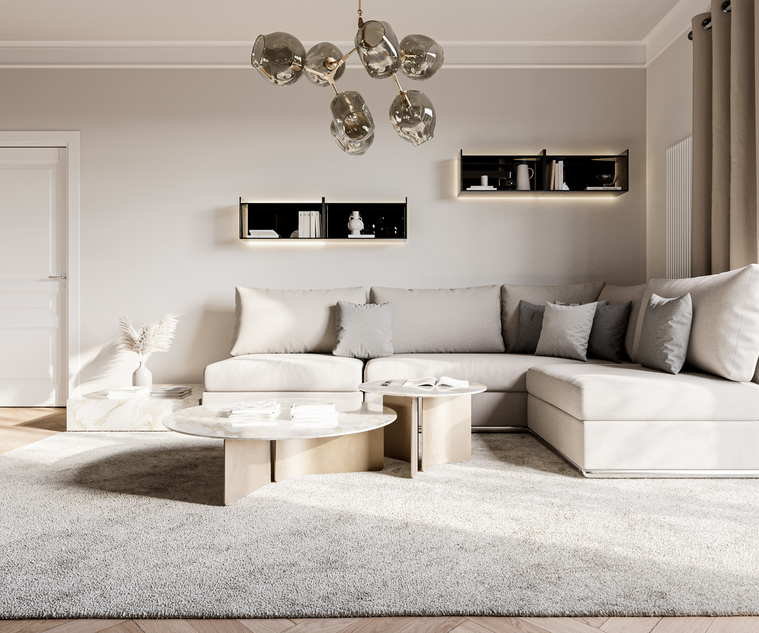 Hochwertiges Glas Designer Wandregal von Livitalia mit Hintergrund LED Beleuchtung Hochwertiges Glas Designer Wandregal von Livitalia mit Hintergrund LED Beleuchtung