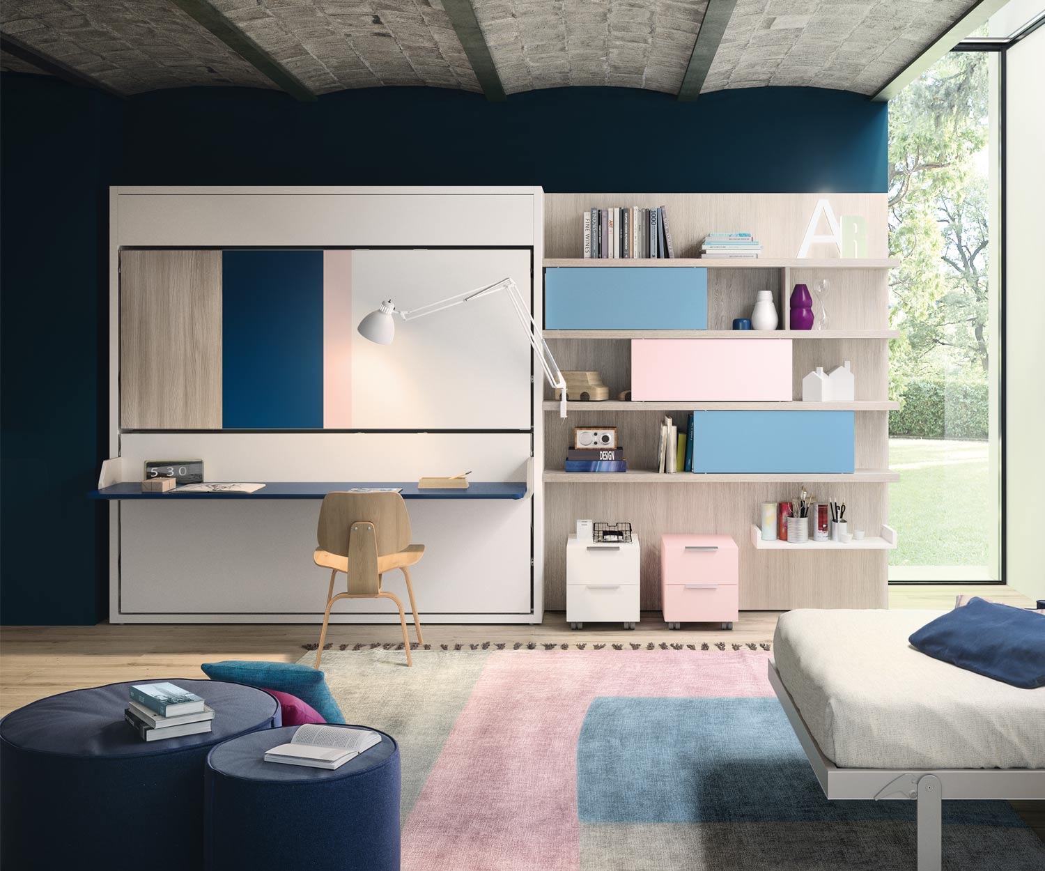 Exklusives KALI DUO 1943 / 2200 Design Schrankbett mit Schreibtisch Exklusives KALI DUO 1943 / 2200 Design Schrankbett mit Schreibtisch