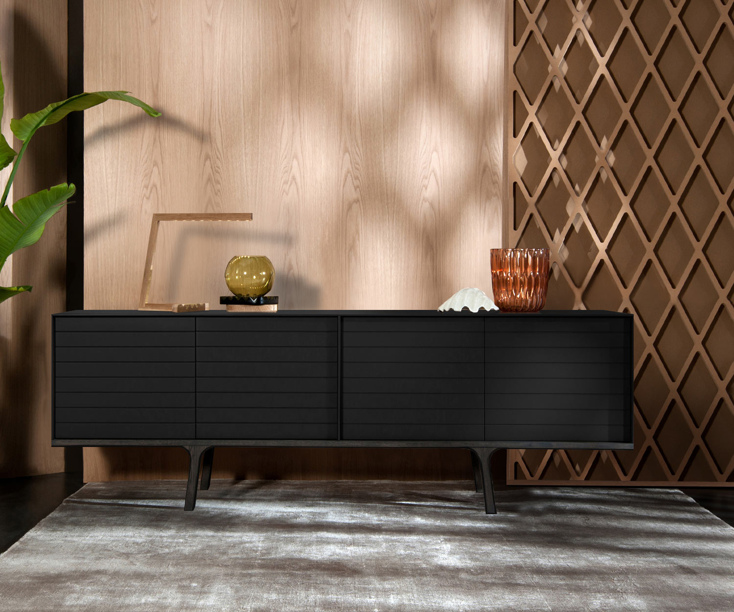 al2 mobius 002 Sideboard Breite 220 cm Korpus Schwarz al2 mobius 002 Sideboard Breite 220 cm Korpus Schwarz