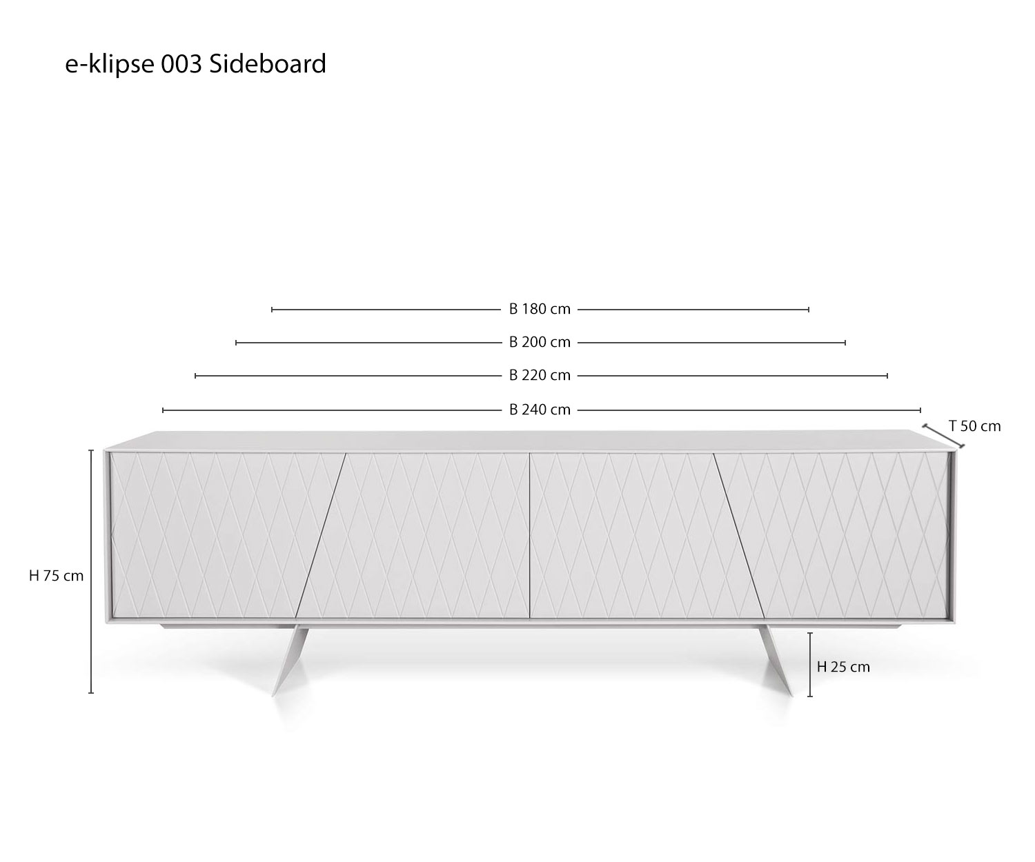 al2 e klipse 003 Designer Sideboard Größen Maße Skizze Größenangaben Übersicht al2 e klipse 003 Designer Sideboard Größen Maße Skizze Größenangaben Übersicht