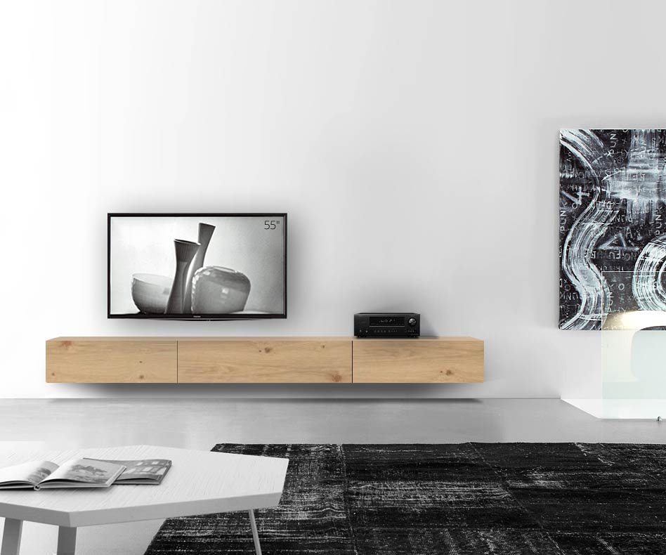 Livitalia Holz Design Lowboard Konfigurator Wand 300 cm 32 cm 56 cm Eiche hell Livitalia Holz Lowboard Konfigurator Wand 300 cm 32 cm 56 cm Eiche hell