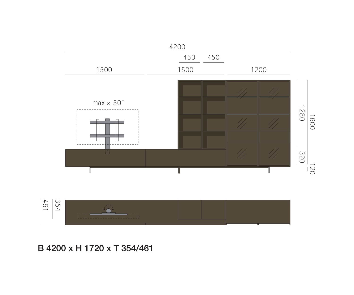 Livitalia Design Wohnwand C43 Maße Skizze Größen Größenangaben Livitalia Design Wohnwand C43 Maße Skizze Größen Größenangaben