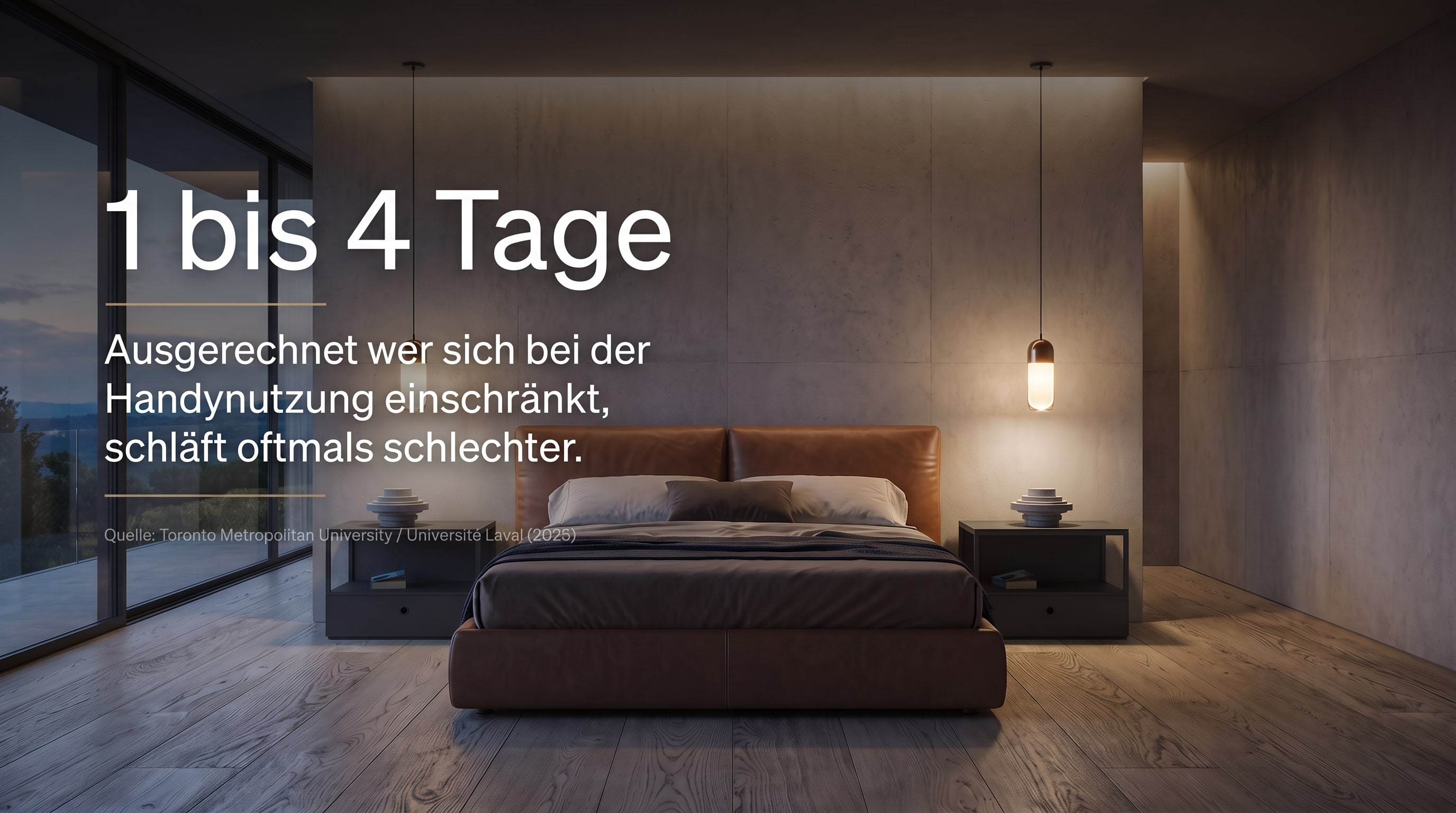 1 bis 4 Tage &ndash; Ausgerechnet wer sich bei der Handynutzung einschr&auml;nkt, schl&auml;ft oftmals schlechter.