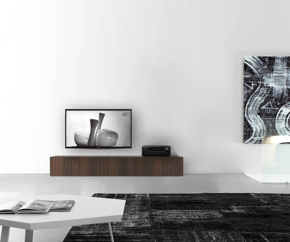 Livitalia Holz Design Lowboard Konfigurator Boden 210 cm 32 cm 46 cm Eiche braun