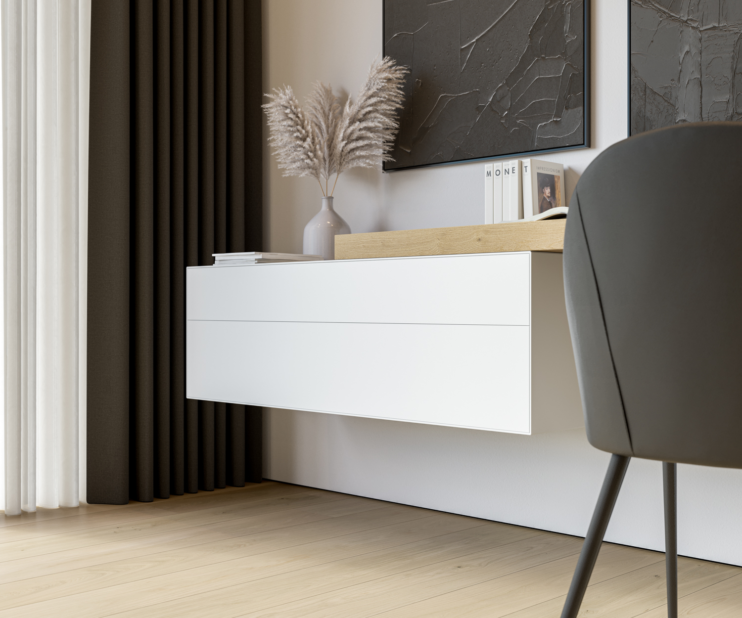 Design Wand Kommode ohne Griffe Design Wand Kommode ohne Griffe