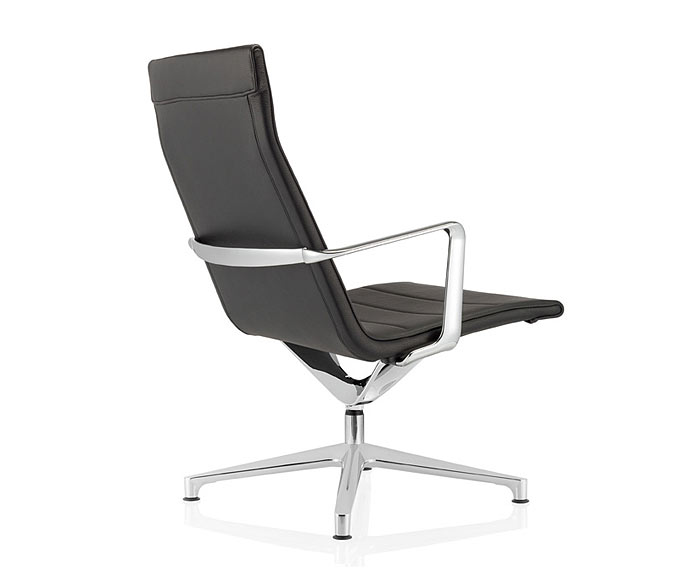 ICF Valea Designer Lounge Bürostuhl mit Bezug in Leder Schwarz ICF Valea Designer Lounge Bürostuhl mit Bezug in Leder Schwarz