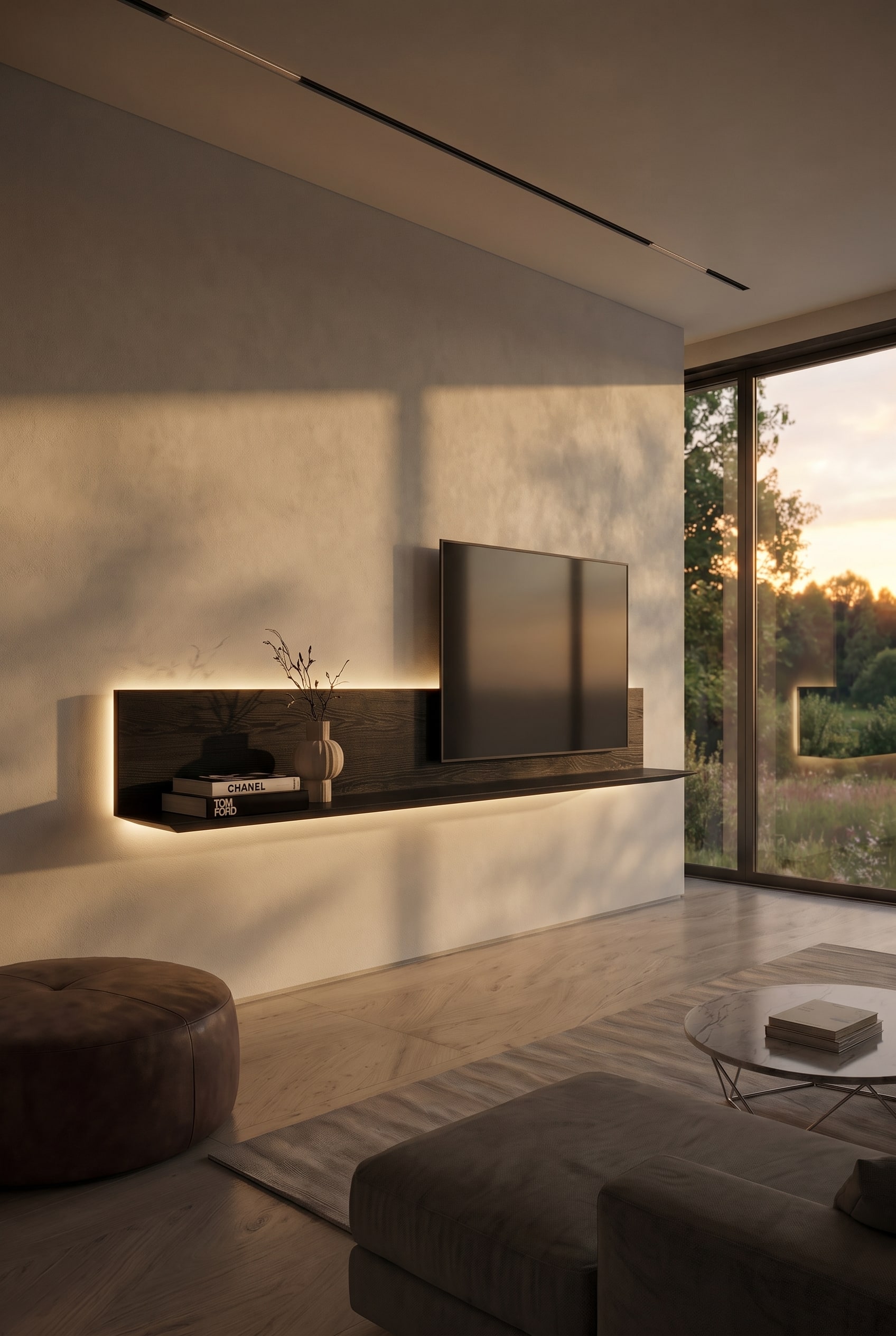 Wohnzimmer TV-Wandboard minimalistisch Wohnzimmer TV-Wandboard minimalistisch