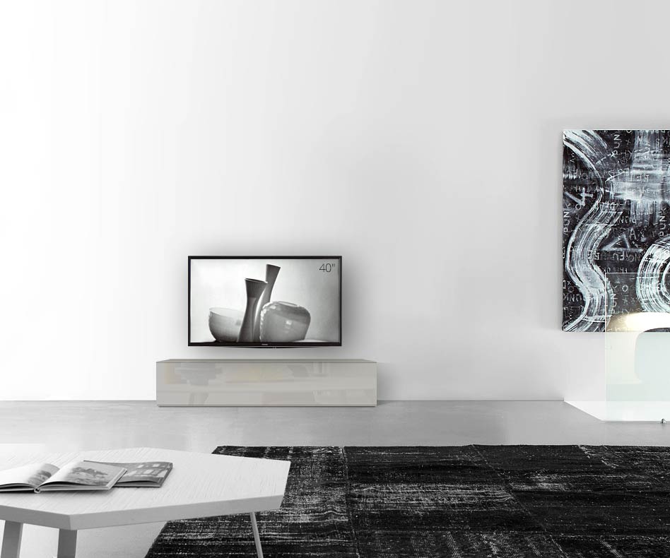 /Design Lowboard Boden B150 H35 glanz hellgrau /Design Lowboard Boden B150 H35 glanz hellgrau