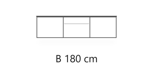 B 180 cm / H 49,5 cm / T 45 cm