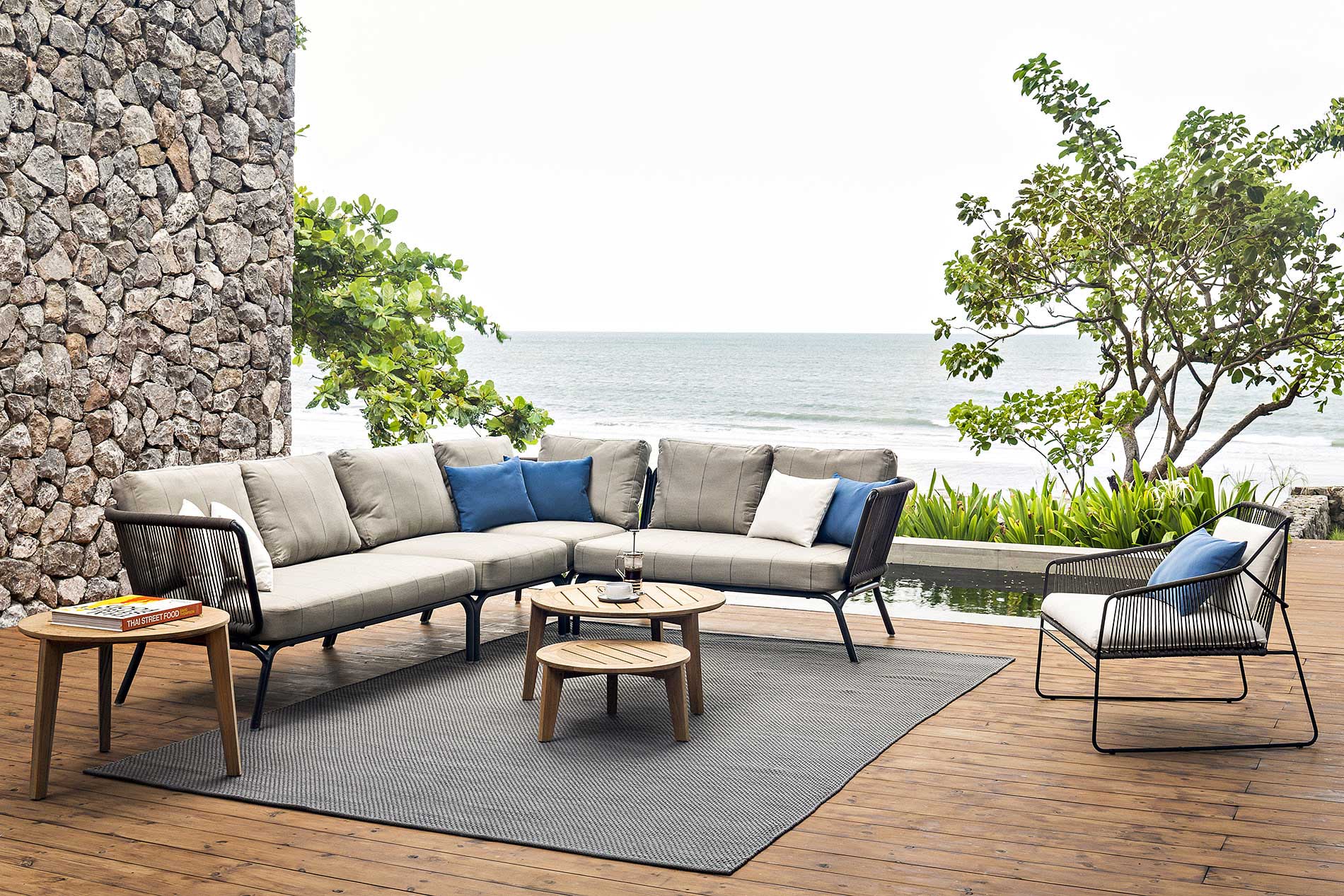 Lounge Terrassensofa aus Edelstahl
