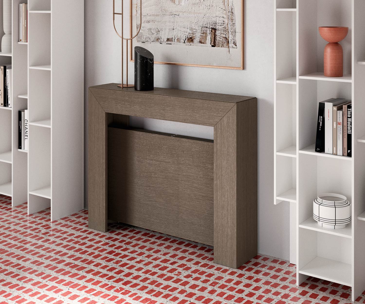 Mini Konsole ausziehbar zu großen Esstisch Mini Konsole ausziehbar zu großen Esstisch