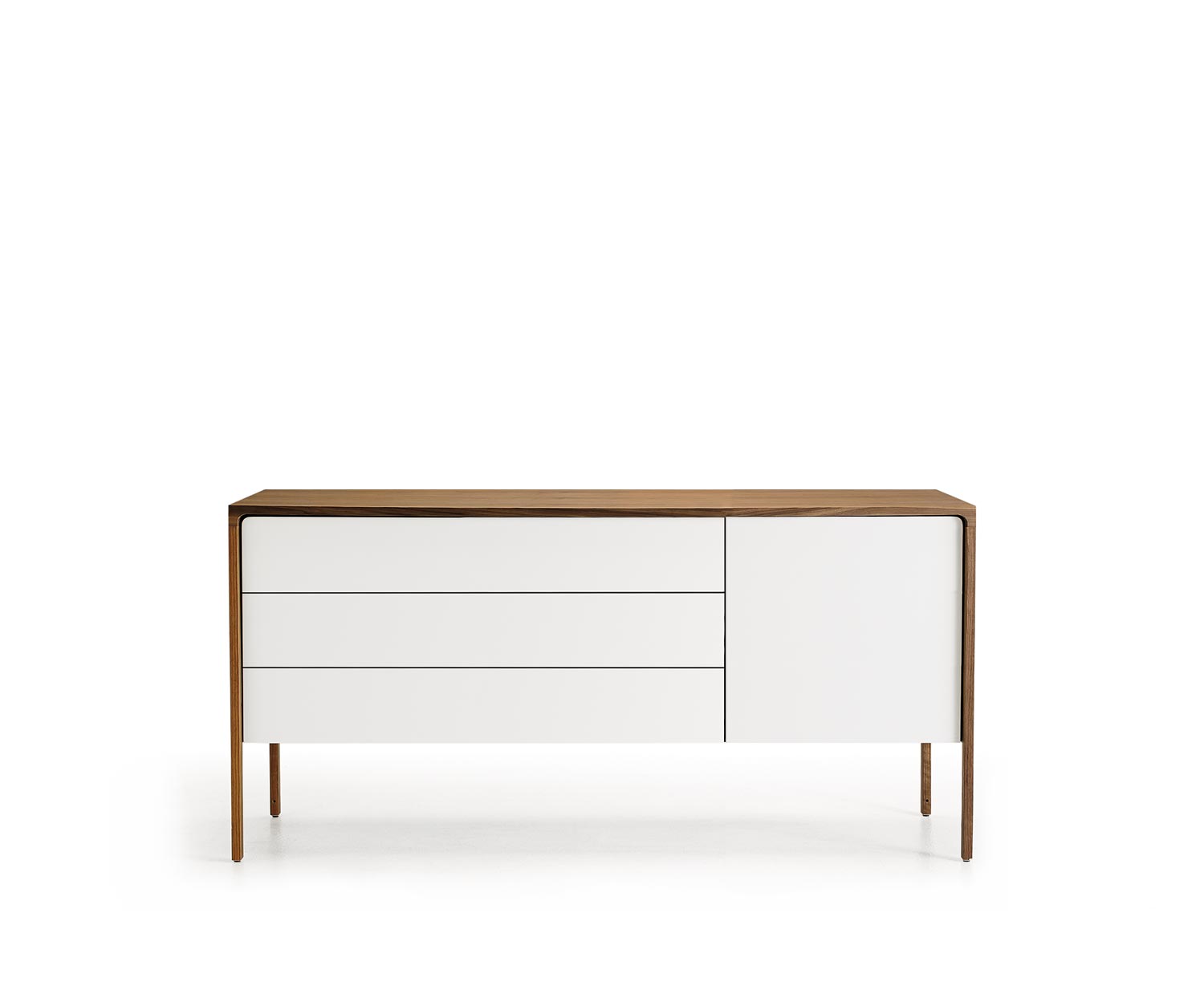 Punt Sideboard Tactile Tactile Walnuss Weiß Tactile B 155 3 Schubladen + 1 Tür Punt Sideboard Tactile Tactile Walnuss Weiß Tactile B 155 3 Schubladen + 1 Tür