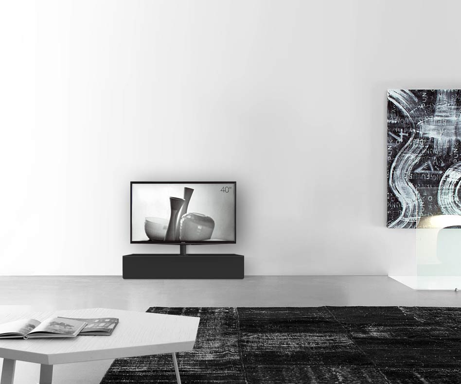 Design Lowboard Konfigurator mit TV Halterung Boden Breite 120 25,5 54,6 mitte matt schwarz Design Lowboard Konfigurator mit TV Halterung Boden Breite 120 25,5 54,6 mitte matt schwarz