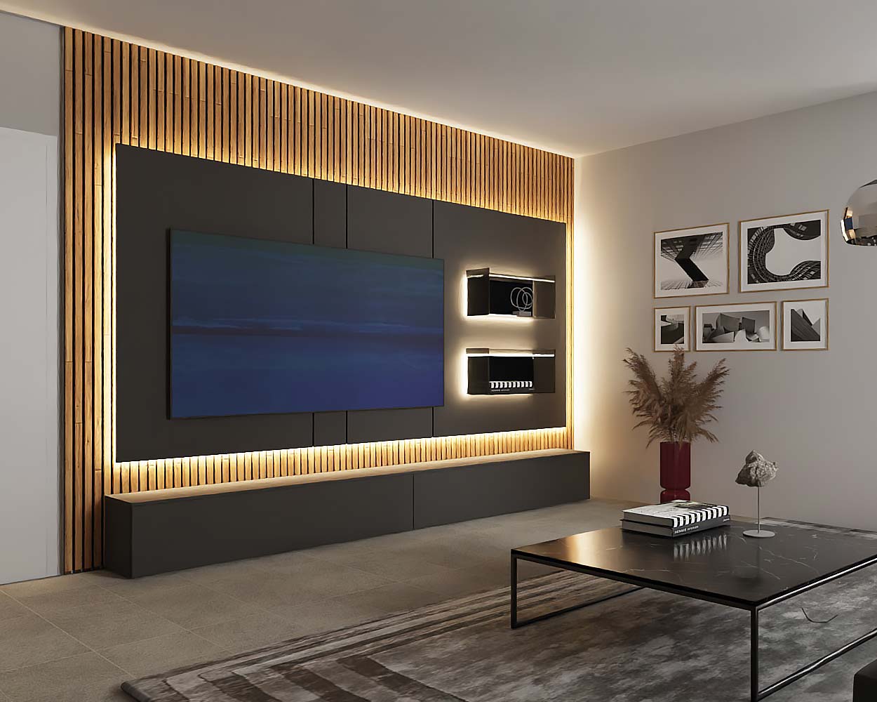 C100 Wohnwand Individuell nach Kunden Wunsch angepasst C100 Wohnwand Individuell nach Kunden Wunsch angepasst