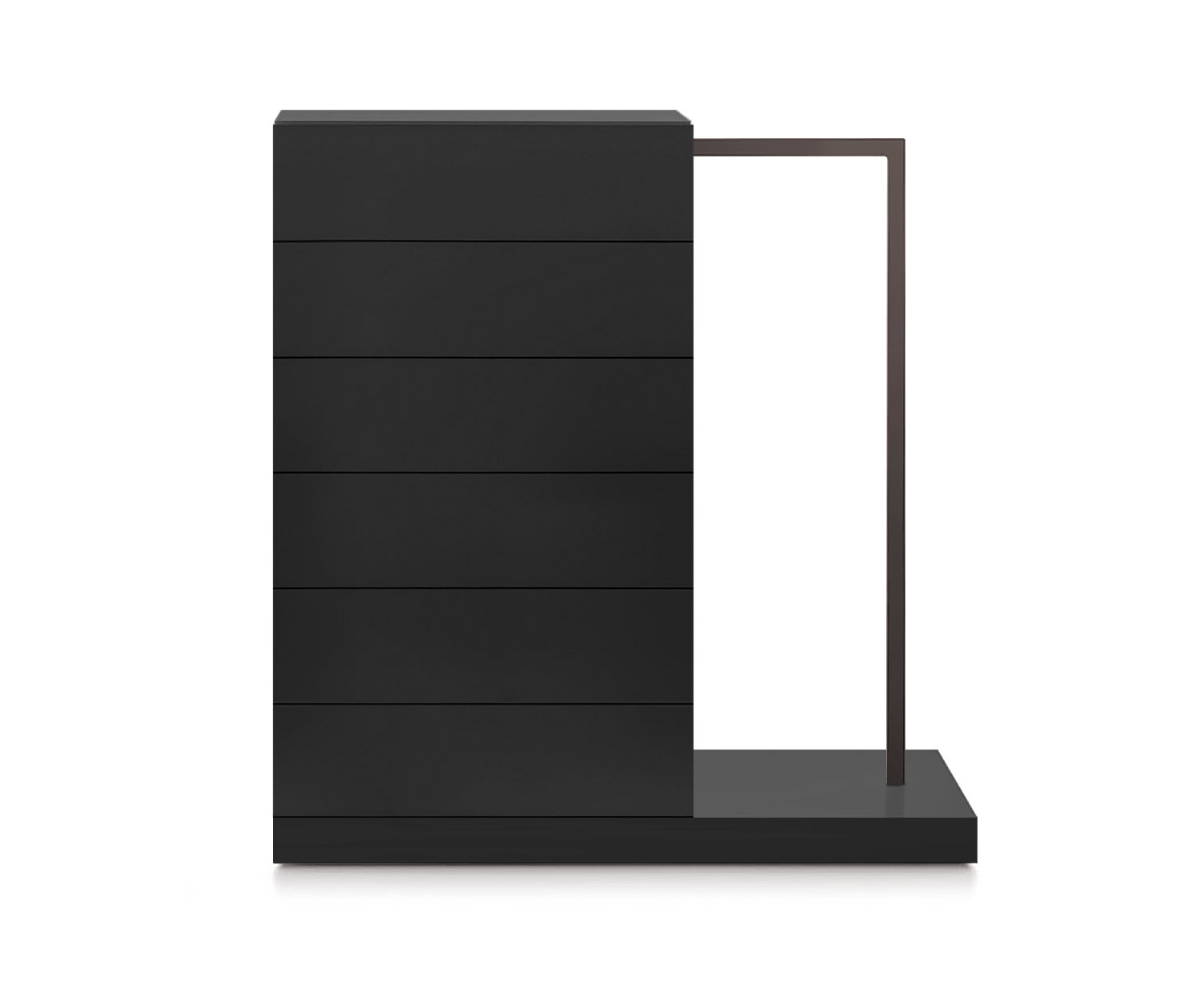 Novamobili Hochkommode Easy6 + Garderobe rechts B64cm matt schwarz318 Novamobili Hochkommode Easy6 + Garderobe rechts B64cm matt schwarz318