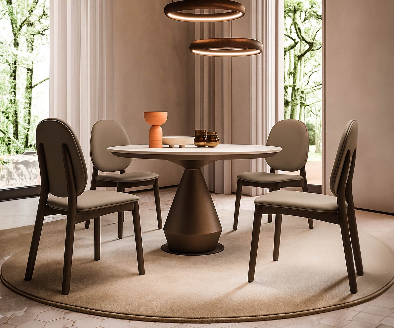 Ozzio Lycos Esstisch rund ausziehbar Ozzio Lycos Esstisch rund ausziehbar