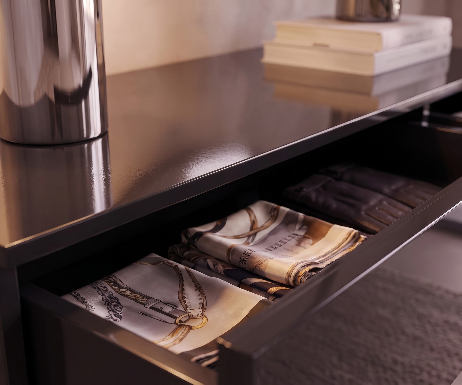 Novamobili Hängekommode Easy Schwarz Hochglanz Hängekommode Novamobili Easy zur Aufbewahrung im Flur, mit offener Schublade, Schwarz Hochglanz, modernes Design.