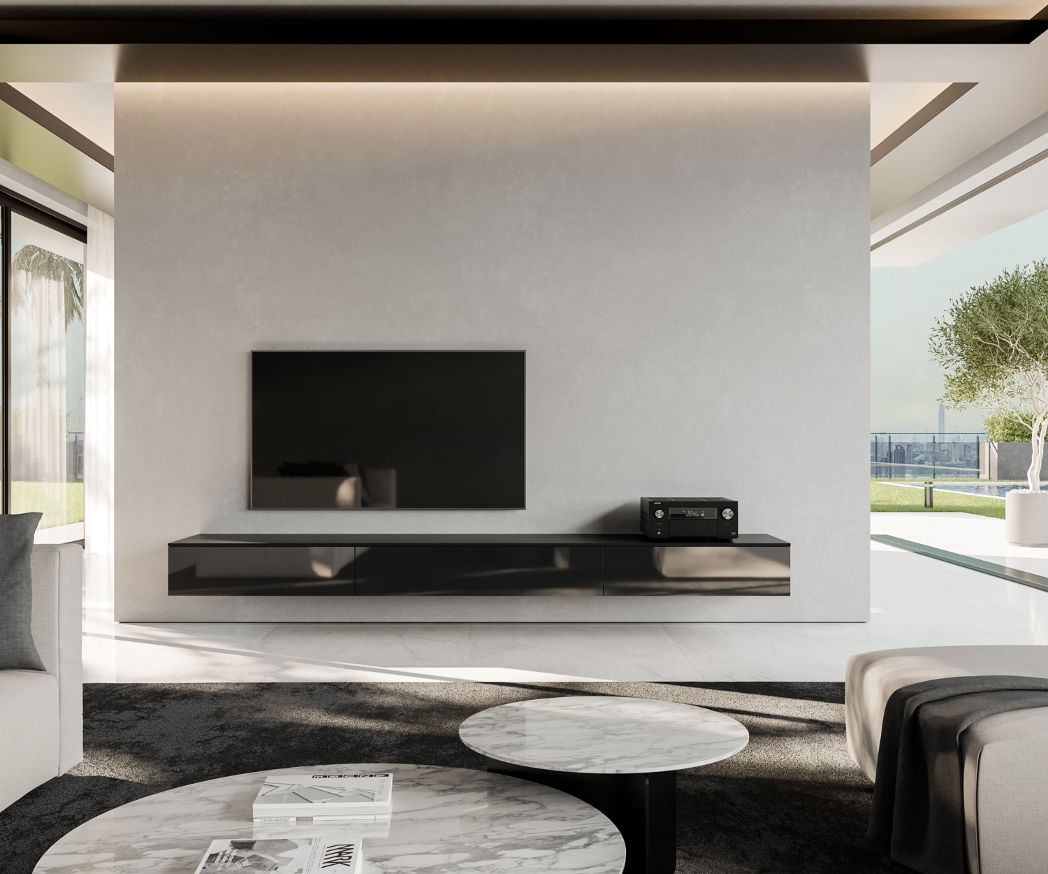 TV Lowboard hängend mit Klapptüren TV Lowboard hängend mit Klapptüren