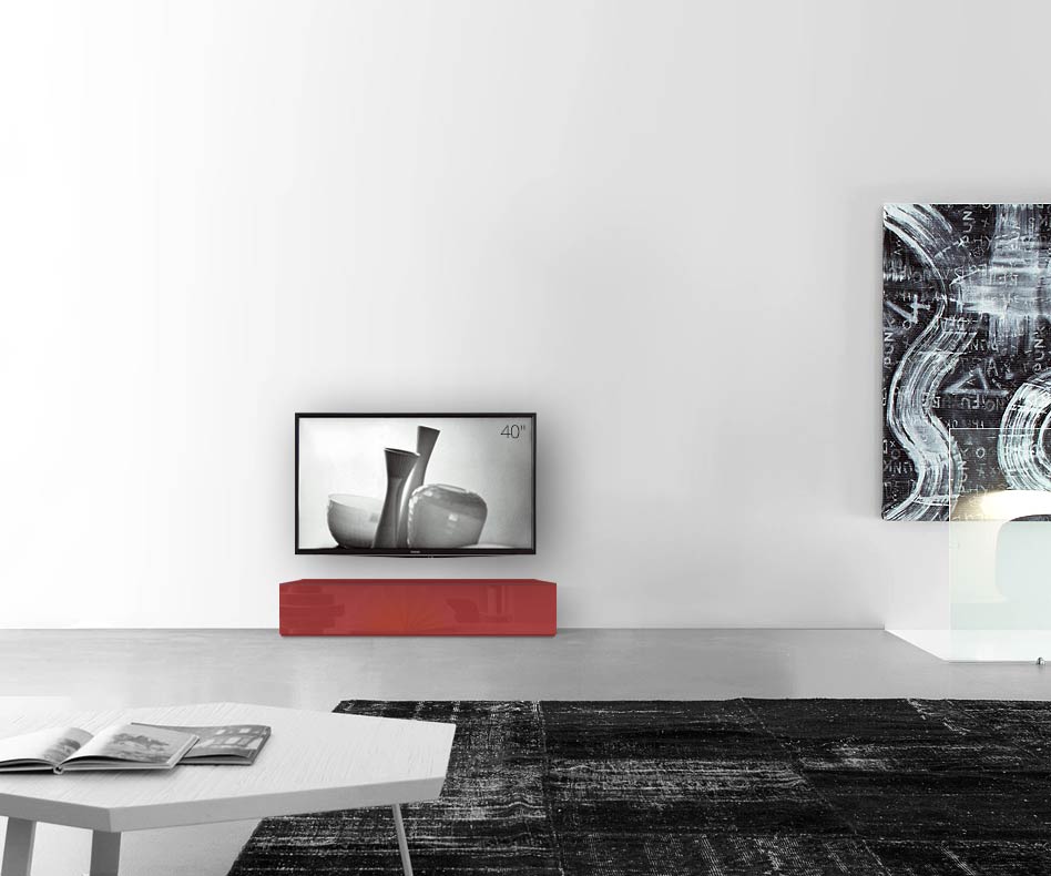 /Design Lowboard Boden B120 H27 glanz rot /Design Lowboard Boden B120 H27 glanz rot