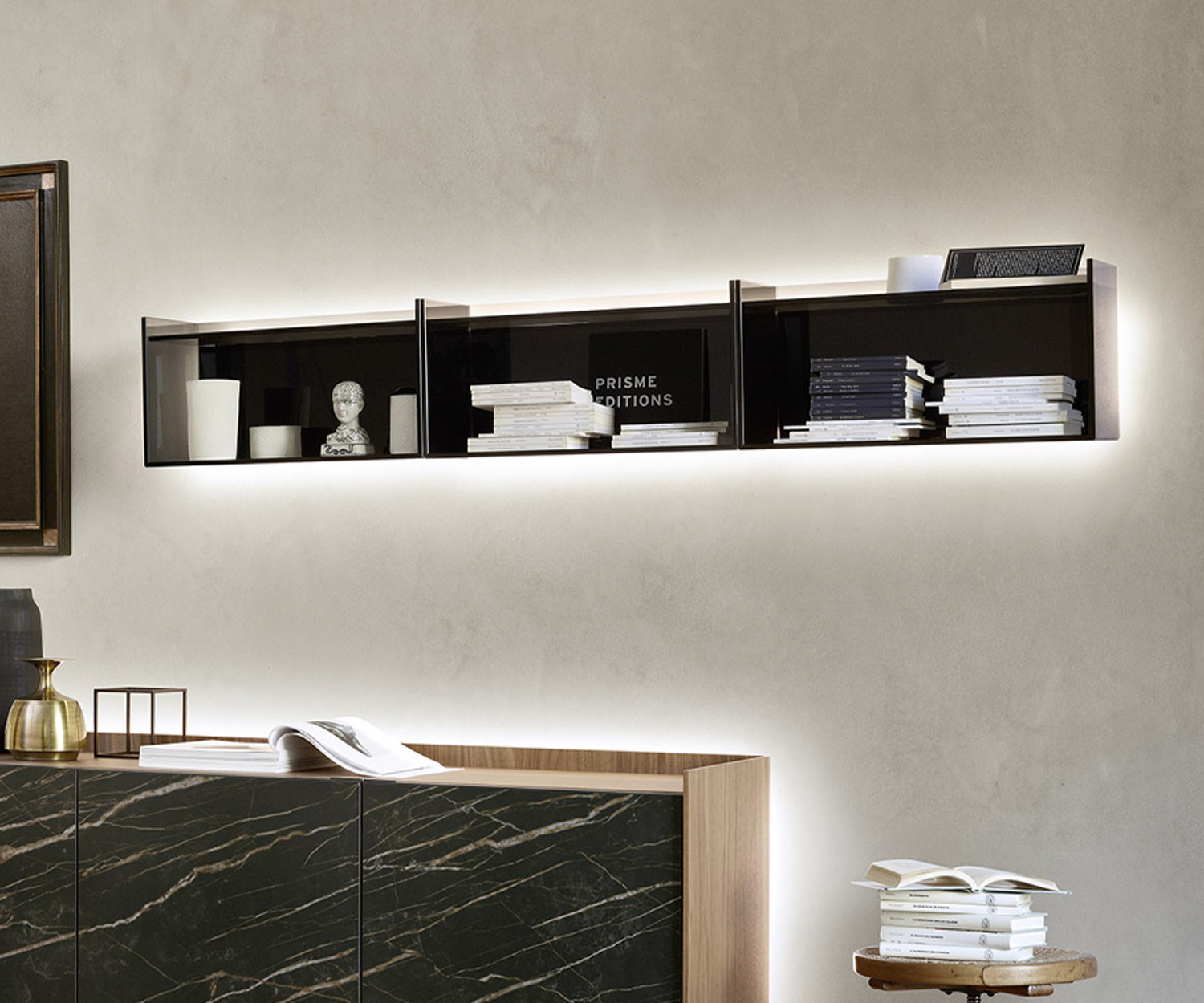 Hängendes Livitalia Glas Design Wandregal  Hängendes Livitalia Glas Design Wandregal