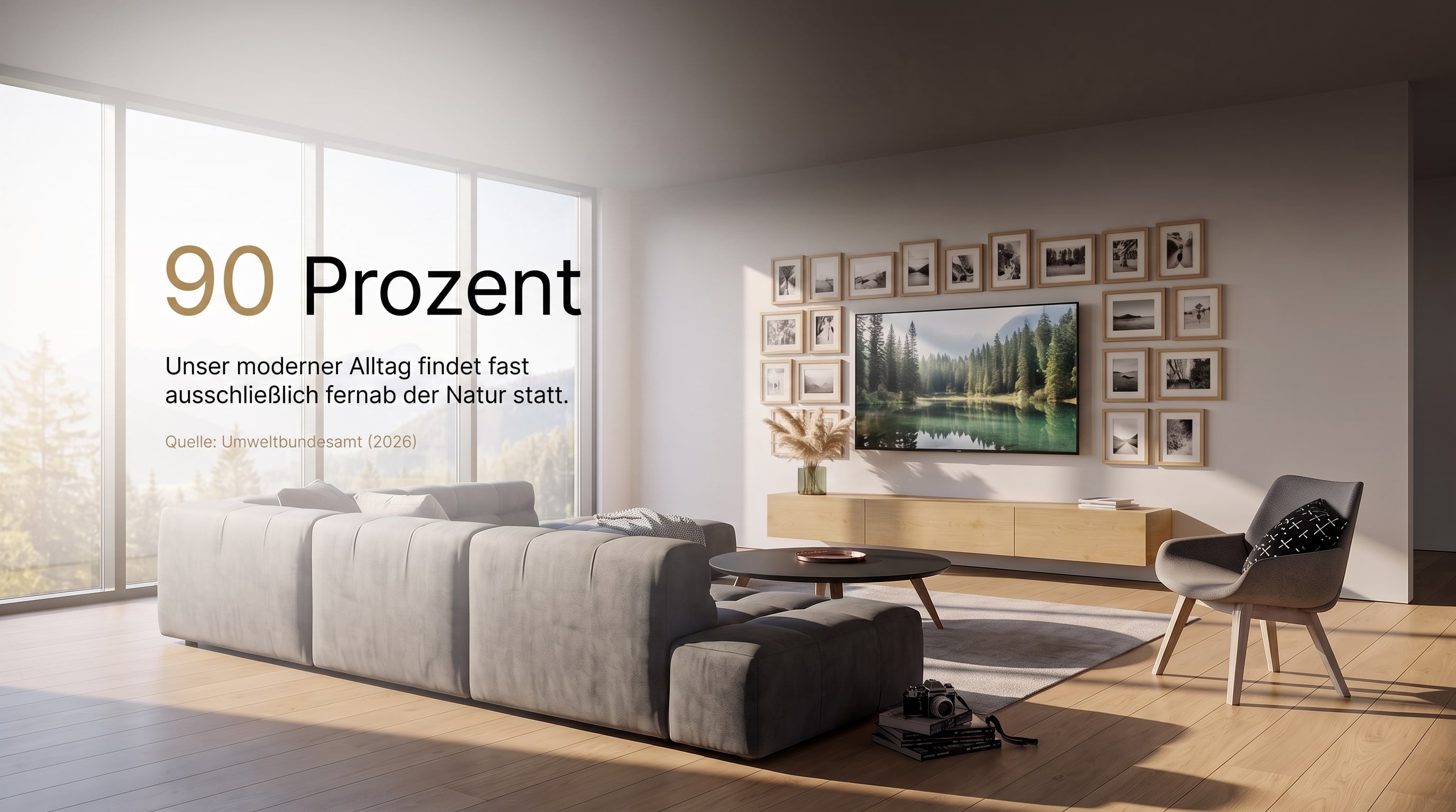 90 Prozent – Unser moderner Alltag findet fast ausschließlich fernab der Natur statt.