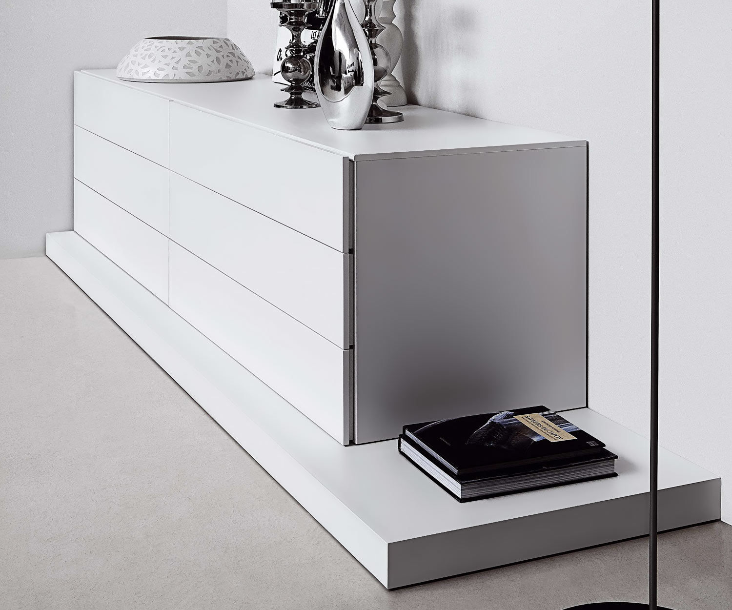 Exklusive Novamobili Kommode Easy 3 Schubladen weiß  Exklusive Novamobili Kommode Easy 3 Schubladen weiß