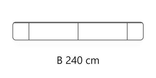 B 240 cm / H 33,2 cm / T 45,5 cm