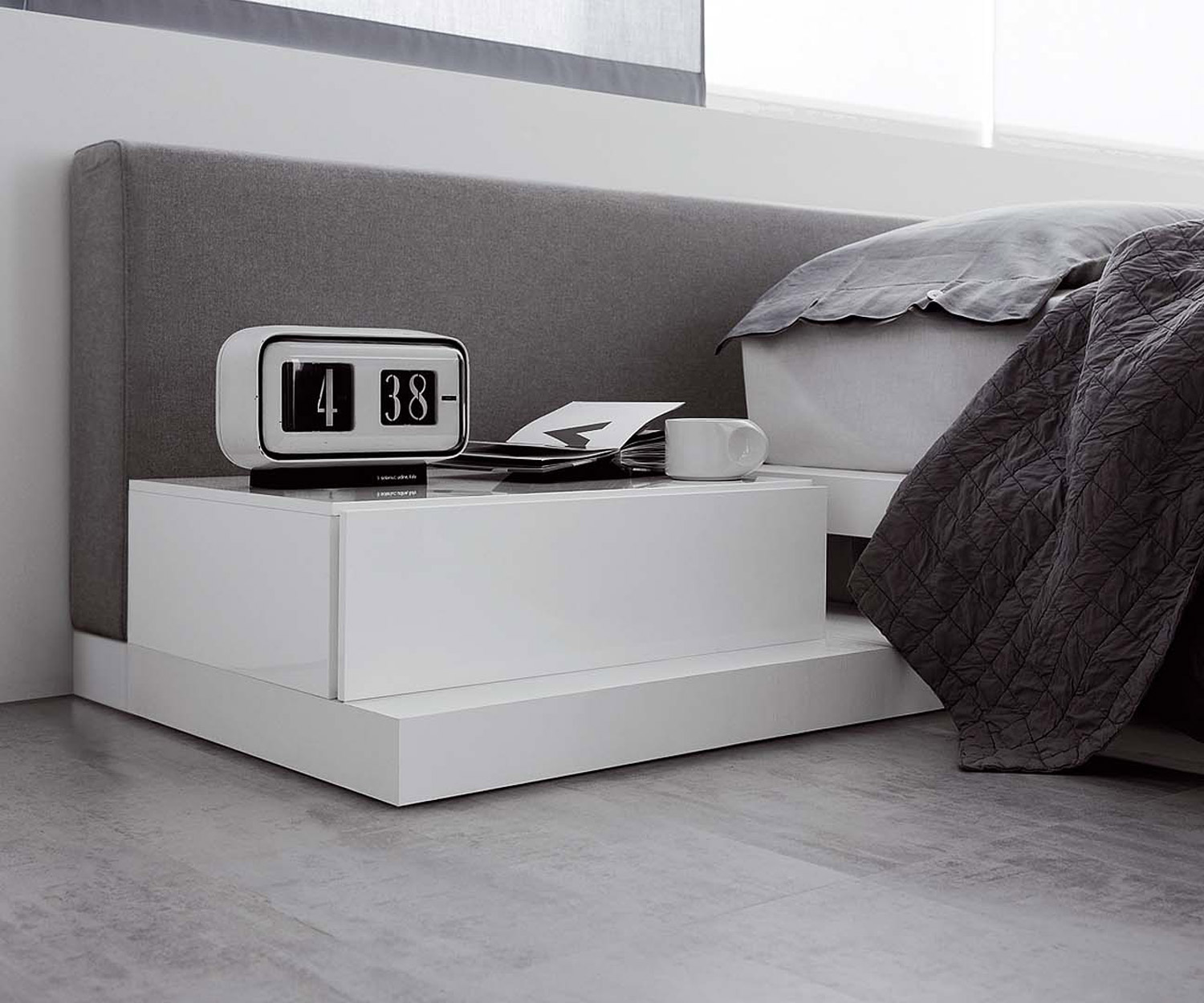 Exklusiver Novamobili Design Nachttisch Easy 1 Schublade in Weiß